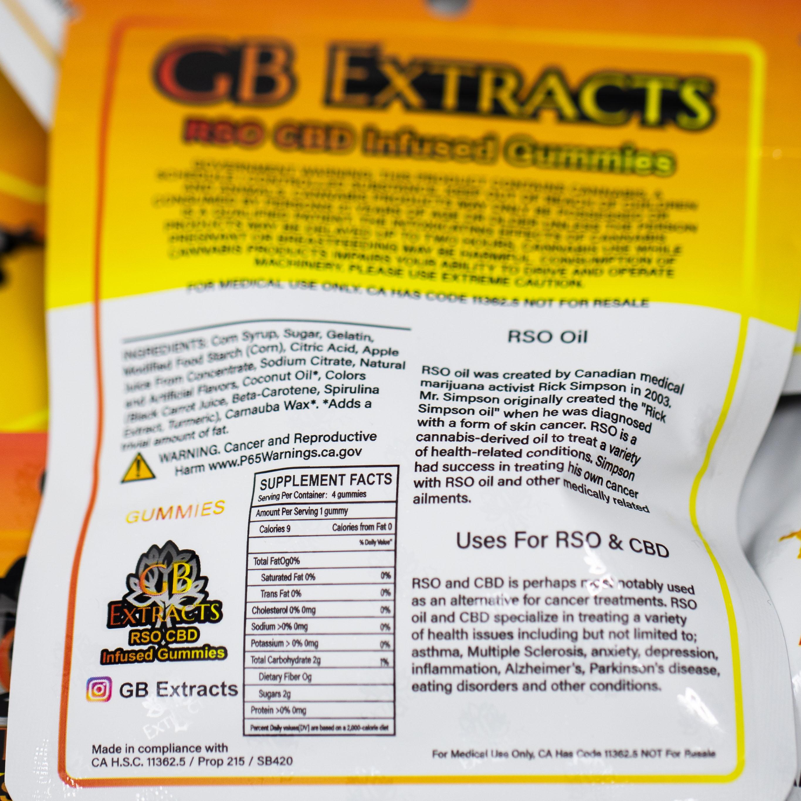 GB Extracts RSO Gummies  - THC Edibles - Image 2